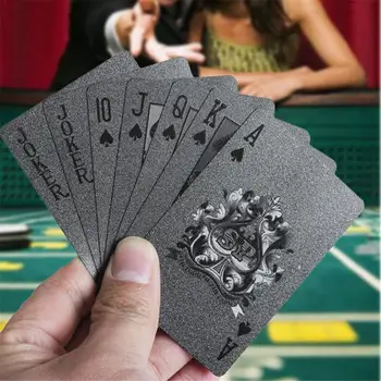 Nove Crne Mat Plastike Karte Za Poker PET Vodootporan Igraće Karte Za Desktop Igara Za Obiteljske Zabave Društvene Igre za zabave