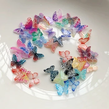 Mješoviti boja 8*10 mm butterfly3D kristal gorski kristal paste kamen crystal ukrasi za nokte, pribor za nokte, 30 kom./lot