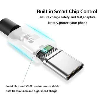 USB-C Baterije USB Punjač 0,2 M Kratak Tip C Brzo Punjenje za Samsung A3 A5 A7 2017 Letv Leeco Le Max 2/Pro/3/S3 Nubia Z17 Mini