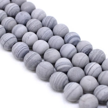Prirodni Mat Siva Prugasta Stablo Jaspis Kamen Perle Za Izradu Nakita 4 6 8 10 mm Okrugli Slobodnih Zrna Diy Narukvice Ogrlice 15