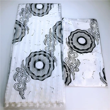 Svilene tkanine Soft Organza Svilene Tkanine tape Materijal Afrički čipka za ženske haljine 4+2 metra