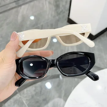 Samjune Klasicni Mali Mačje oči s bijelim logom Sunčane naočale za žene i muškarce 2021 Kvalitetne Sunčane naočale za vožnju Vintage
