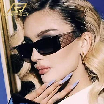 SIMPRECT Pravokutni Sunčane naočale Ženske 2021 Moderan Vintage Mali trg Sunčane naočale Luksuzne marke dizajnerske nijanse za žene oculos