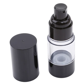Visokokvalitetna Plastična Prijenosni Безвоздушная Boca Kozmetički Pumpa Za Liječenje Putovanja Prazan Kontejner U Bočici Parfema Black Poklopac