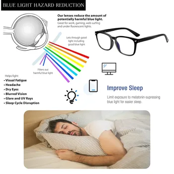 Naočale za čitanje Henotin Blue Llight zaključavanje svjetla s elastičnim spojnicama Klasični pravokutni okvira Pogodan za muškarce i žene