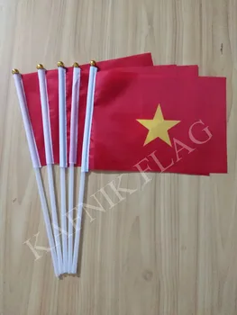 КАФНИК,5 kom. zastave Vijetnama zastave Vijetnama s ručni val 14 * 21 cm Besplatna dostava