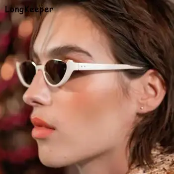 Trendy sunčane naočale 2022 Ženske plažu-Mačka oči Sjajne Naočale s ružičastim staklima Sunčane naočale Dizajn brand Dama Seksi Mačka oko rimless Gafas