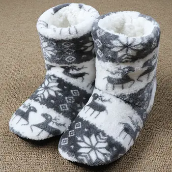 Zimske krzna papuče Ženske tople kućne papuče pliš japanke Božić, pamuk, kucni cipele Podne cipele Claquette Fourrure