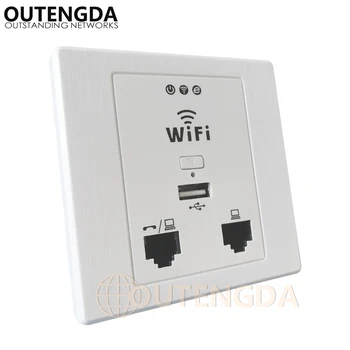 OUTENGDA WPL6058 Slika-bijela ploča u zatvorenom prostoru 86 Zidne utičnice s bežičnom pristupnom točkom za Wi-Fi u zidu AP