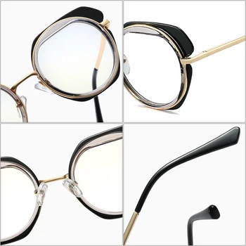 SHAUNA Klasicni TR90 Metalni Okrugli Ženska Okvira Za naočale, Modni Dual Boji Nepravilnog Gospodo Rimless Anti-plavo Svjetlo Optički Naočale