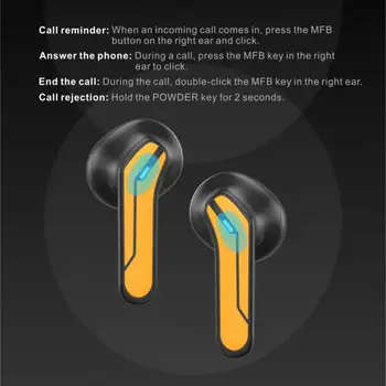 Nova slušalice TWS Bluetooth 5.0 Bežične Bluetooth kompatibilne Slušalice Gaming Slušalice s niskim kašnjenjem Bežične Slušalice Bumblebee