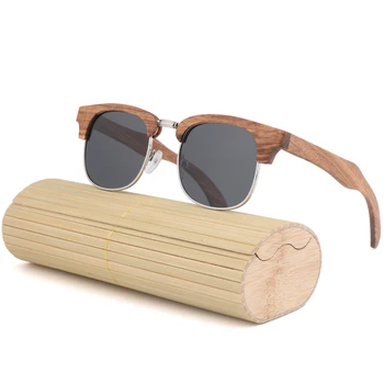 2019 Retro Klasični Polarizovana Drvene Sunčane Naočale Muškarci Žene Korporativni dizajn Vožnje Sunčane naočale rimless s drvenim nogama Zebra Sunčane naočale