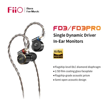 FiiO FD3/FD3 Pro 1DD Slušalice 12 mm DLC žičani Hi-Res Udaljiti MMCX высокочистая монокристаллическая bakar bez mikrofona