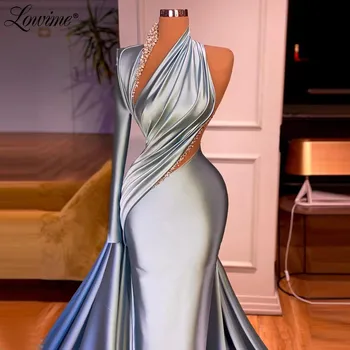 Niska Cijena Od haute Couture Sirena Izvlačenja Crystal Duge večernje haljine sa V-izrez i dugih rukava Haljina za prom Dubai večernja haljina Večernja haljina