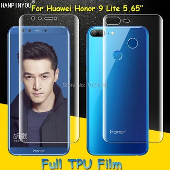 Sprijeda / Straga Puna Pokrivenost Bistra Soft Film TPU Zaslon Zaštitnik za Huawei Honor 9 Lite 9Lite Poklopac Zakrivljene Dijelove (Ne Staklo)