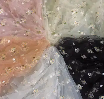 50*150 cm Vezene cvjetove cvjetne čipke tkanina ljetna haljina za djevojčice uređenje cvjetne čipke i Tila Mrežaste zavjese cvjetne čipke tkanine Tkanine Šivaći materijali DIY