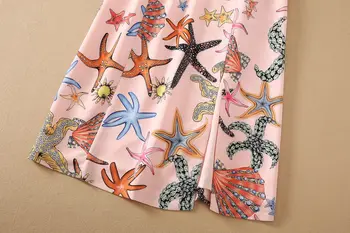 MIUXIMAO 2021 Novi Summe Morska zvijezda s po cijeloj površini Pink Romantični Elegantno Visoke Kvalitete Haljina na trake Haljina za svečane haljine Haljine za žene