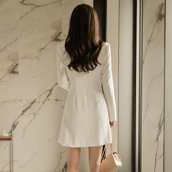 BGTEEVER Elegantan zupčasti ovratnik Donje kratko костюмное haljina двубортное dugih rukava i visokog struka mini haljinu Donje Proljeće 2021