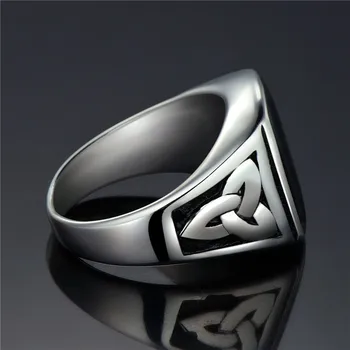 Jiayiqi Punk Титановое čelična prsten Veliki Crni Kamen Kvadrat prsten Muškarci Srebrne boje za muškarce Nakit, Vintage Poklon za Vjenčanje