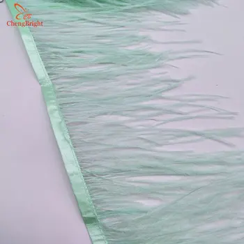 ChengBright Prodaja na Veliko Kvalitetne 10 metara Zelene Trenutno Страусиное Pero Traka Noj Perje Završiti Resama Ukrašavanja Odjeće