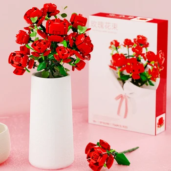 IMATE li Ideja bonsai Drvo je Građevinski Blokovi Buket Cvijeća Ruže Cigle Poklon za djevojčice Osnovna Skupština DIY Igračka 10280 10281