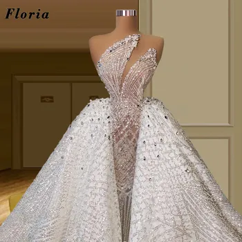 Флория 2022 Raskošnih Vjenčanica s Biserima Dubai Puni Kuglice Od haute Couture Duge Vjenčanice i Djeveruša Robe De Mariée vjenčanica