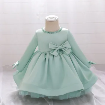 2021 haljina za djevojčice s cvjetnim uzorkom dječja vjenčanicu sa dugim rukavima i lukom dječja smještaj čipkan haljina