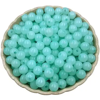 Prodaja 80 kom. 6 mm Akrilne Perle DIY Zaključke Žele Boja Nakit Pribor Narukvica i Ogrlica Privjesak s jednim otvorom prodaja na Veliko