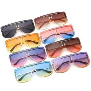 D&T 2021 Nova Moda Štit Sunčane naočale za žene i za muškarce Dijamant gradijenata Leće Legura Metalne okvira Luksuzni Cool Marke Dizajnerske Sunčane naočale