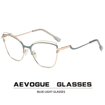 AEVOGUE Anti-Blu-Ray Naočale Računalni Ogledalo Metalni Klasicni Okvira Za Naočale, Trendy sunčane Naočale za Mačji Očiju AE1049