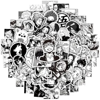 50 KOM. Mješoviti Vruće Japanski Anime Crno-bijele Naljepnice DIY Putni Prtljag Gitara Hladnjak Laptop Coo Vodootporan Grafiti Dječje naljepnica
