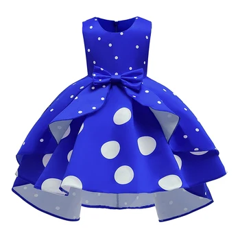 Ljetna haljina grašak za djevojčice bez rukava s lukom Loptu haljina Odjeća za djecu Dječji Slatka haljina Princeze za 2-10 godina Dječja odjeća
