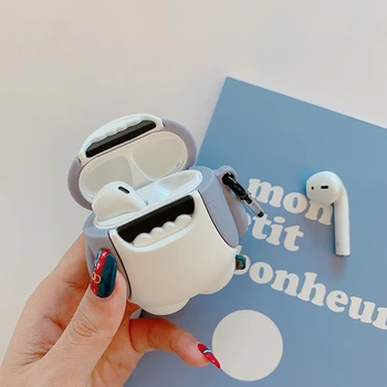 3D Torbica za slušalice za AirPods Pro Torbica Silikonska Torbica sa slatkim psa za Apple Air mahuna 1 2 3 Torbica za slušalice sa slušalicama na Privjesku Prsten