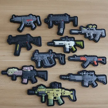 Gumene naljepnica PVC u obliku pištolja, Prugasta Taktička Vojna ruka s epoksidnim etikete na ramena, Pribor za kostim