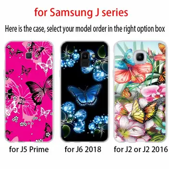 Torbica Meki TPU Coque za Samsung Galaxy J6 J8 J3 J5 J7 J4 Plus 2018 2016 2017 EU Prime Pro Ace Cvijet ruže Božur Leptir