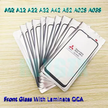 10 kom./lot STAKLO +OCA LCD zaslon Prednji Vanjski Leća Za Samsung Galaxy A22 A32 A42 A52 A72 A12 A02s A03s Dodirna ploča zaslona