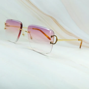 Luksuzne Dizajnerske Sunčane naočale Muška Moda Metalne Sunčane Naočale s dijamant-rez Na otvorenom Štite Berba Klasične nijanse bodova