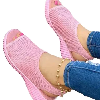Godišnja ženska obuća 2022 Nadvoji cipele na platformu s ribom Ženske sandale танкетке sa zatvorenim vrhom Ženske svakodnevne lagane sandale Zapatillas Muje