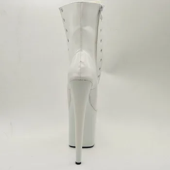 LAIJIANJINXIA nove ženske cipele sa srebrnim sjajem moto čizme 20 cm na visoku petu čizme model catwalk show dance cipele