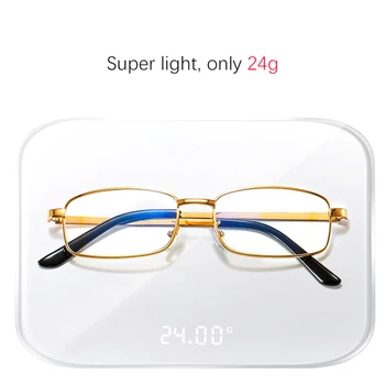 Naočale za čitanje u metalnom ivicom Muškarci Žene Presbyopia Povećalo Modni Trg полнокадровое +1.0 1.5 2.0 2.5 3.0 3.5 4.0 Zlato Srebro