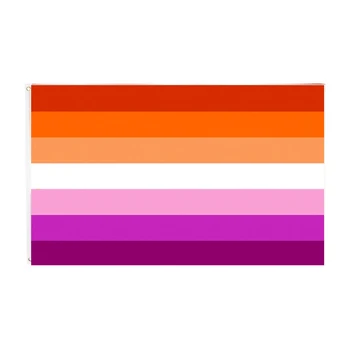 60x90 cm/90x150 cm Lesbian Zalazak sunca LGBT Pride Žena Ženski Zastava 2x3 noćenje ft/3x5 metara Narančasto-Roza Rainbow Peder-Banner