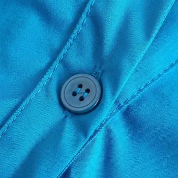 XEASY 2021 Ženska moda Plavo haljina-košulja i Starinski V-izrez u obliku однобортный šik Ženski Tanak Elegantan Mini-haljina