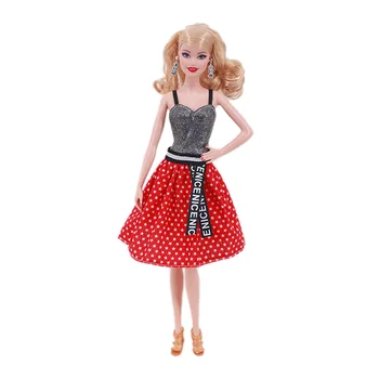 Lutkarska Odjeća Trendy i Casual Odijelo S Dugim Suknju Mini-Majice za 11,8-inčni Barbie i 1/6 Bjd Odjeću za Barbie Večernja haljina Poklon