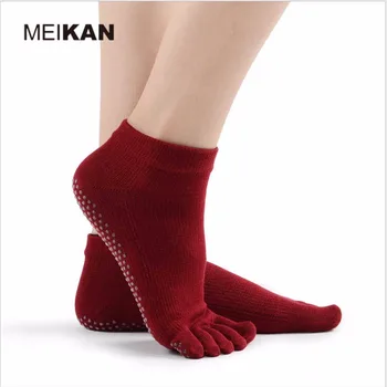 MeiKan profesionalne ženske neklizajući čarape za joge s pet vrhom fin pamuk fitness čarapa prozračna guma za oblozi prstiju