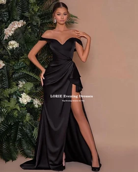 LORIE Robe De Soirée 2022 Žene Seksi Slatka Jednostavna Ruga Crne Duge Večernje haljine za maturalnu Večer haljina Vestidos De Noche