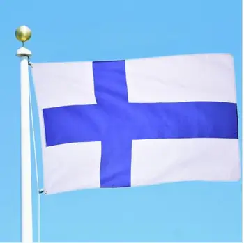 Besplatna Dostava aerlxemrbrae Zastava Finske Veliki 90*150 cm, Poliester Finski Nacionalni Banner Unutarnji Vanjski