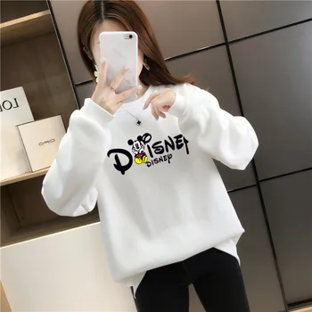 Disney ' s Mickey Mouse Anime Pulover Korejski moda Gusta topla ženska majica Bijela Plava Crvena Ženske 90-e Estetske hoodies Y2K