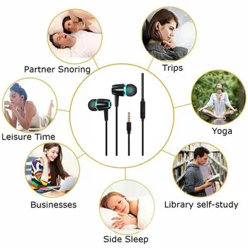 Žica d Slušalice Presvučena premazom Woofera Stereo Slušalice sa mikrofonom, Slušalice za Telefon s hands-free priključak za Android i iOS
