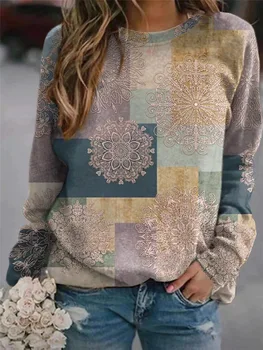 2021 nova zimska ženska odjeća boja blokiranje сращивание okrugli izrez boja blokiranje ženski džemper dugih rukava