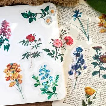 Klasicni biljka prozirni Ukrasni Kancelarijski Naljepnice Scrapbooking DIY Dnevnik Album Cvijet list Staviti Natpis